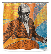 Surfing 5 21 Shower Curtain with a captivating ocean wave design for a serene bathroom ambiance.